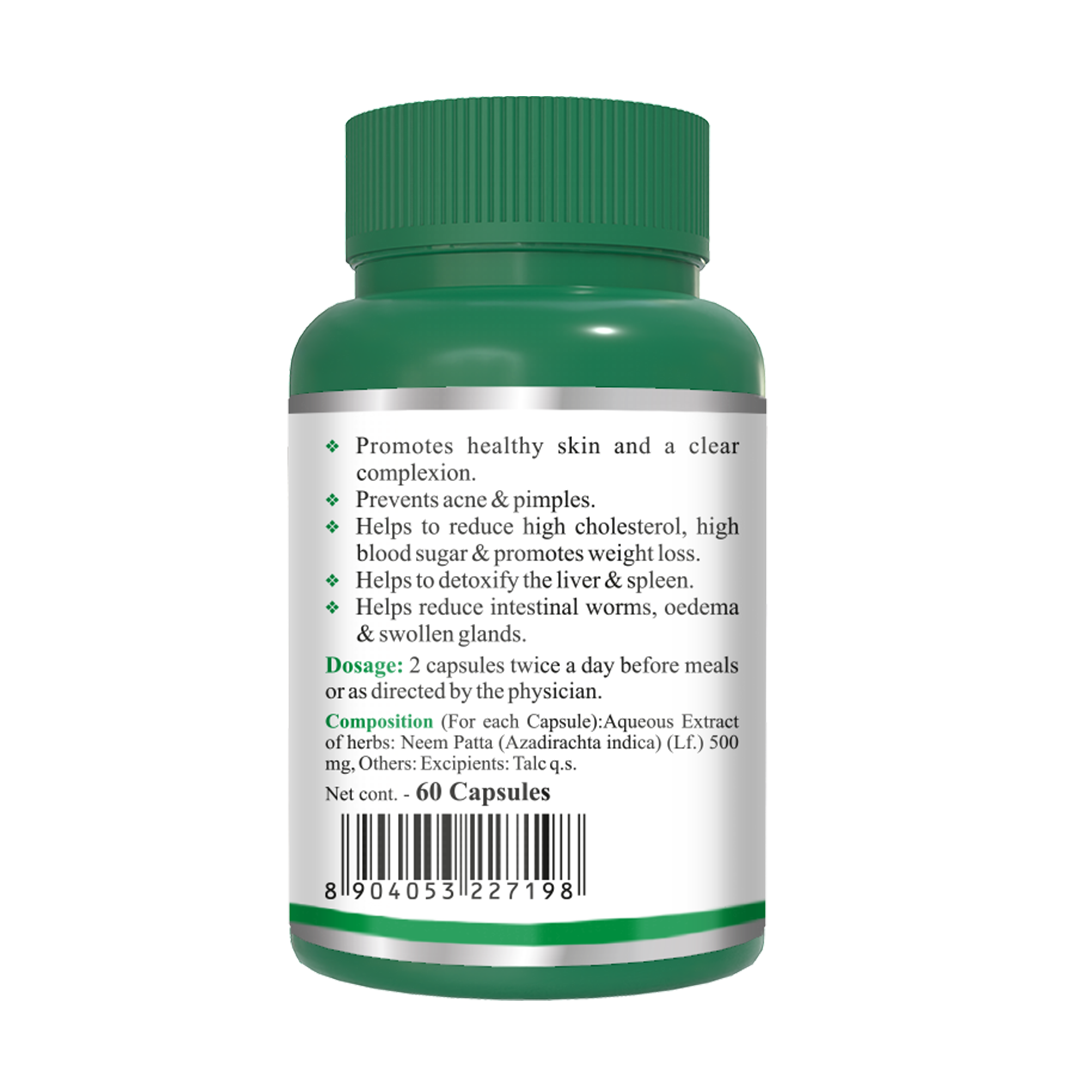 Goodcare Neem 60 Capsules for Cholesterol, Blood Sugar Balance, and Liver Health