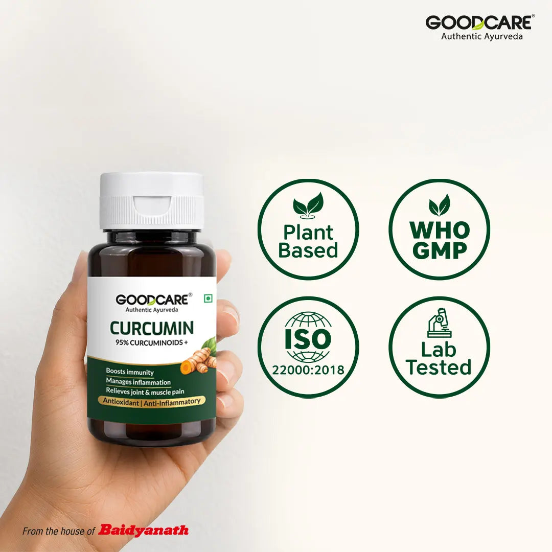 Goodcare Curcumin Tablets 60 Count | 95% Curcuminoids with Black Pepper & Ginger | Joint Comfort, Mobility & Immunity Support