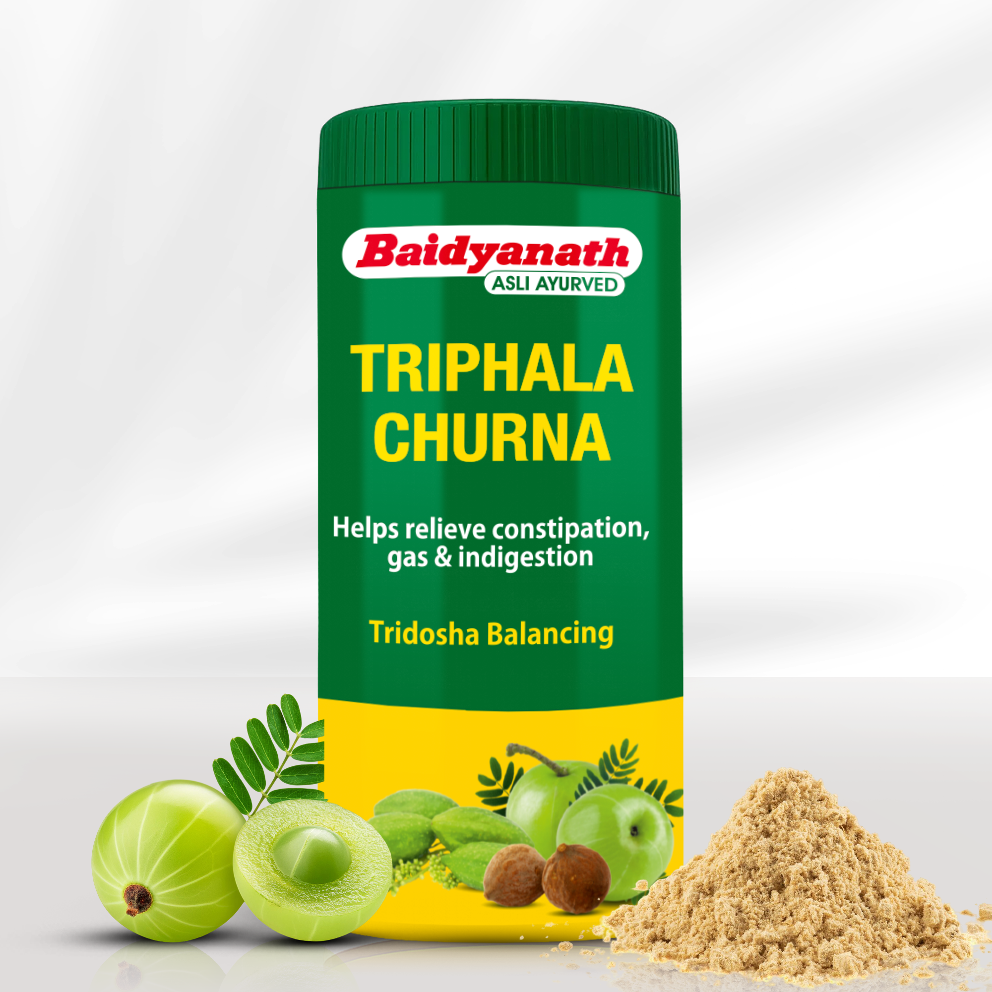Baidyanath Triphala Churna – Ayurvedic Digestive Cleanser for Constipation Relief, Gut Health & Immunity